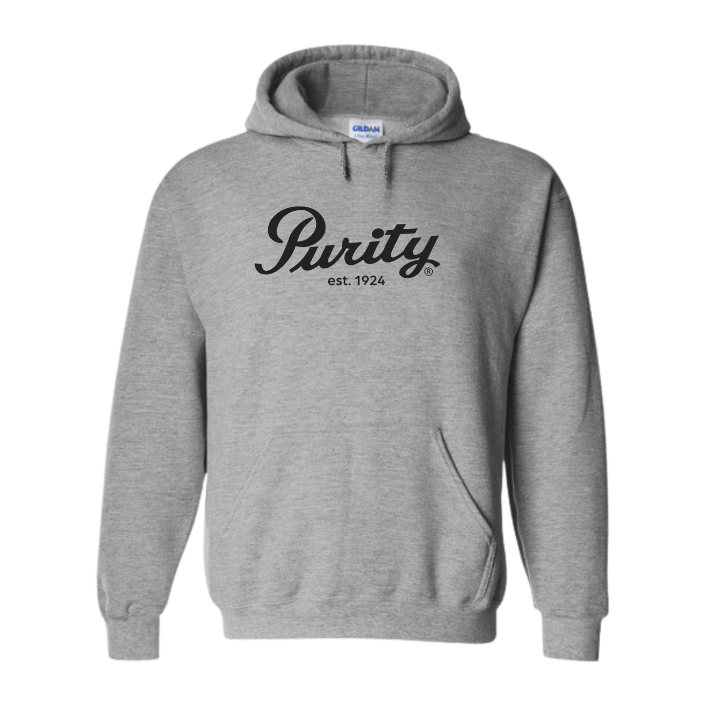 Grey Purity Hoodie - Black Logo