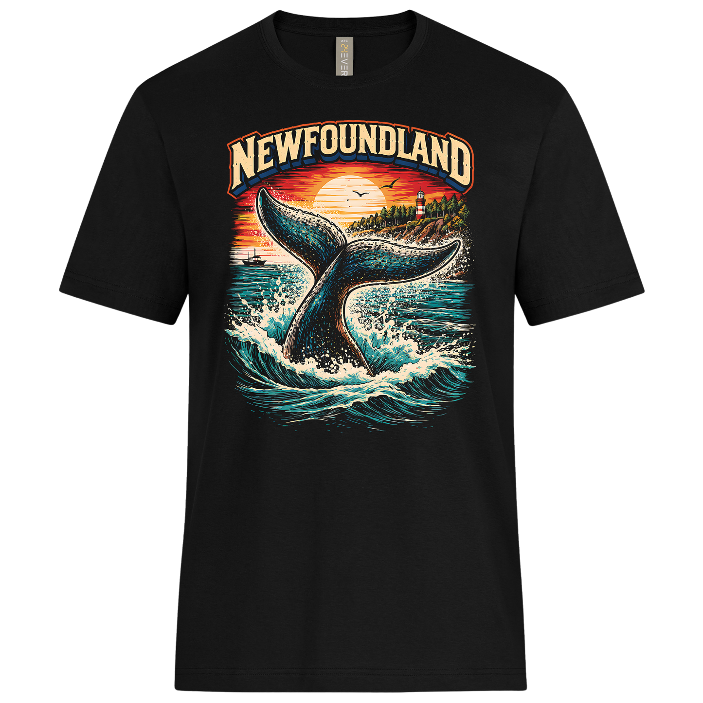 Vintage Newfoundland Whale Tail Graphic T-Shirt – Premium NL Souvenir Apparel