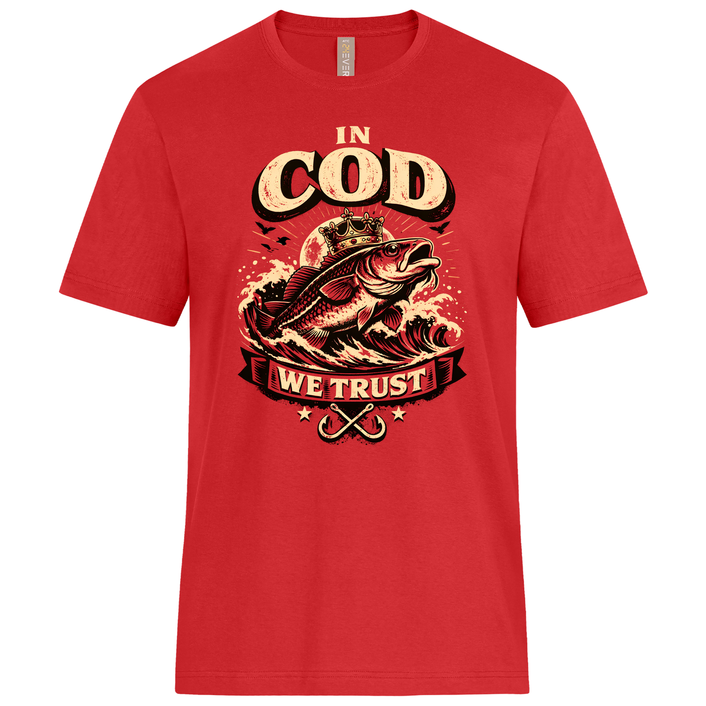 "In Cod We Trust" Graphic Tee – Funny Newfoundland Culture & Fishing Souvenir