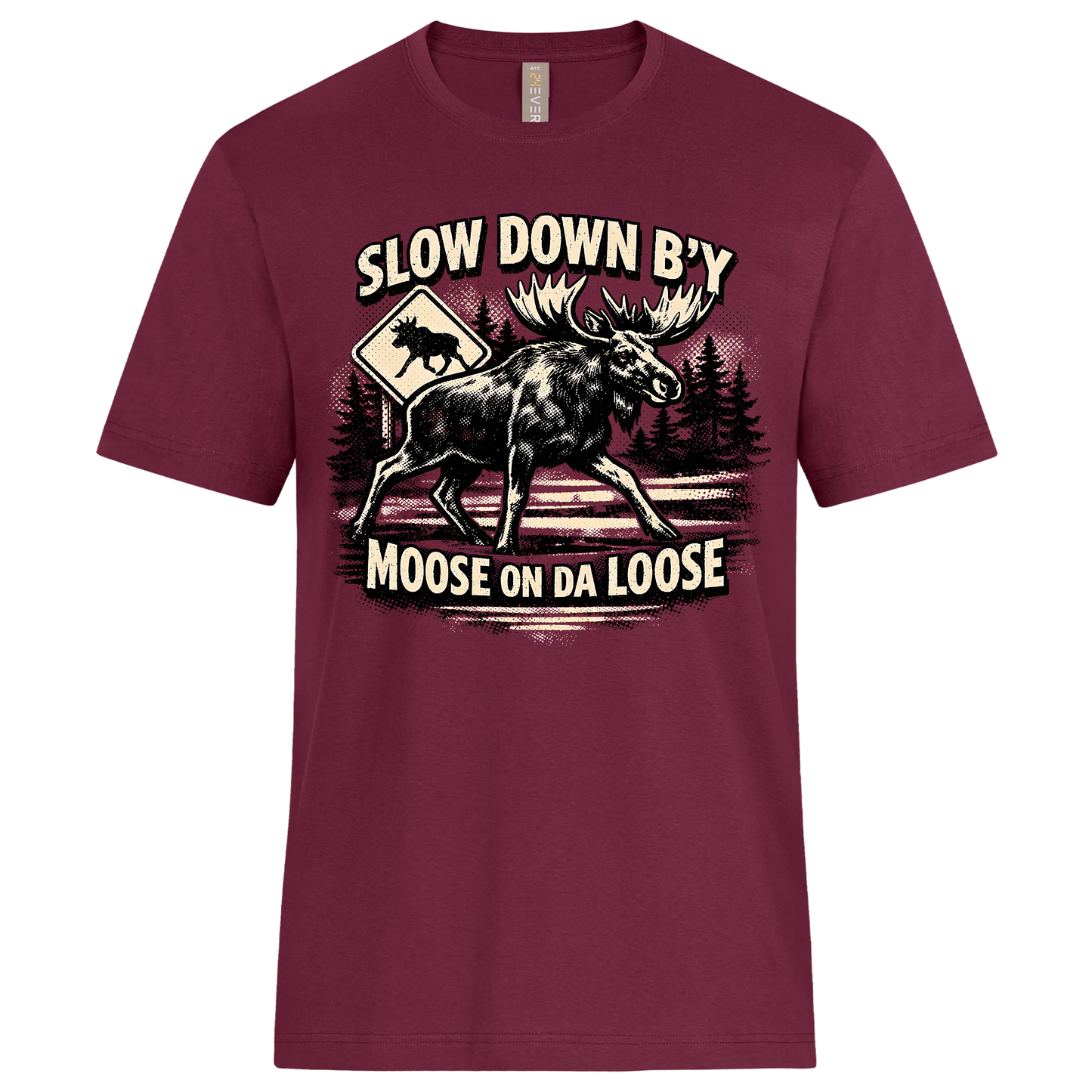 "Moose on da Loose" Newfoundland Highway Graphic Tee – Funny NL Souvenir