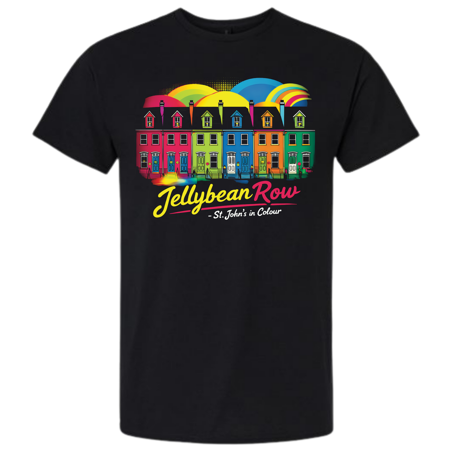Jellybean Row St. John's T-Shirt – Vibrant Downtown NL Architecture Souvenir