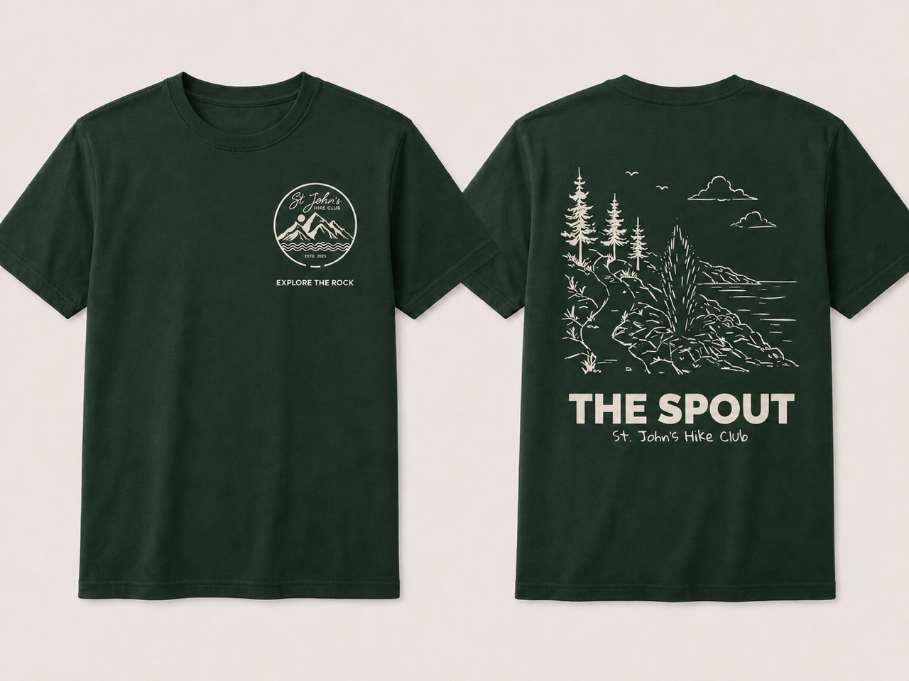 St John's Hike Club - The Spout - Tshirt