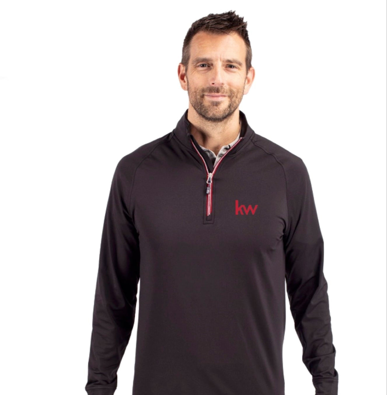 CUTTER & BUCK ADAPT ECO KNIT STRETCH RECYCLED MEN’S QUARTER ZIP PULLOVER - PRICE: $90.00 + HST