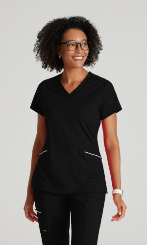 BARCO V-NECK ZIP-PKT TOP