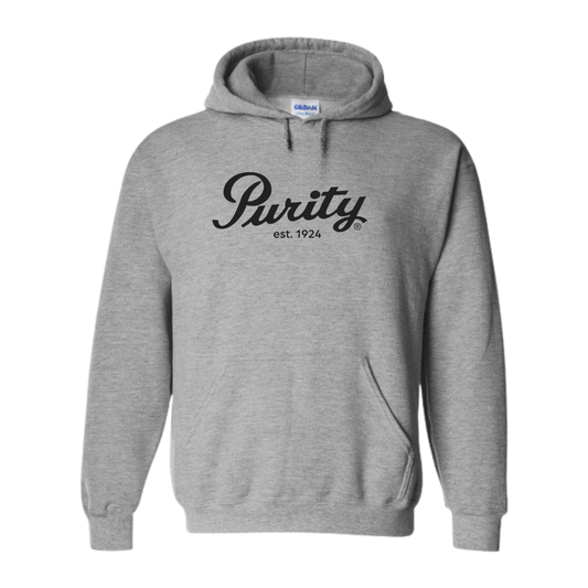 Grey Purity Hoodie - Black Logo