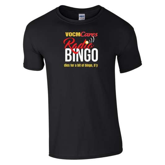 VOCM Cares Radio Bingo - Dies for bingo (Black T-Shirt)