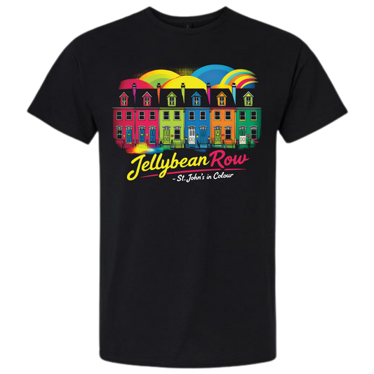Jellybean Row St. John's T-Shirt – Vibrant Downtown NL Architecture Souvenir