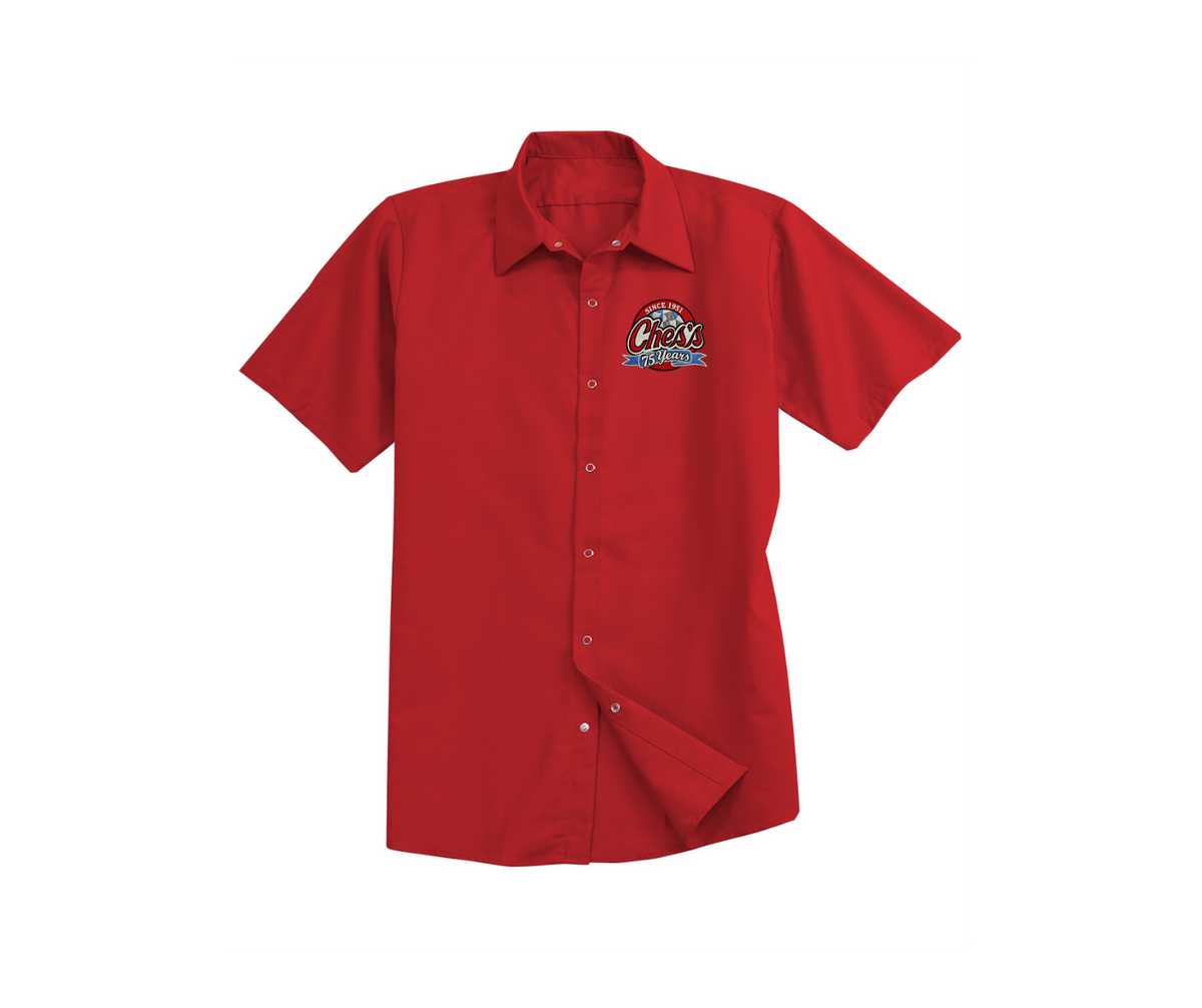 Ches's Fish and Chips Buttoned Shirt Half Sleeve - Embroidered