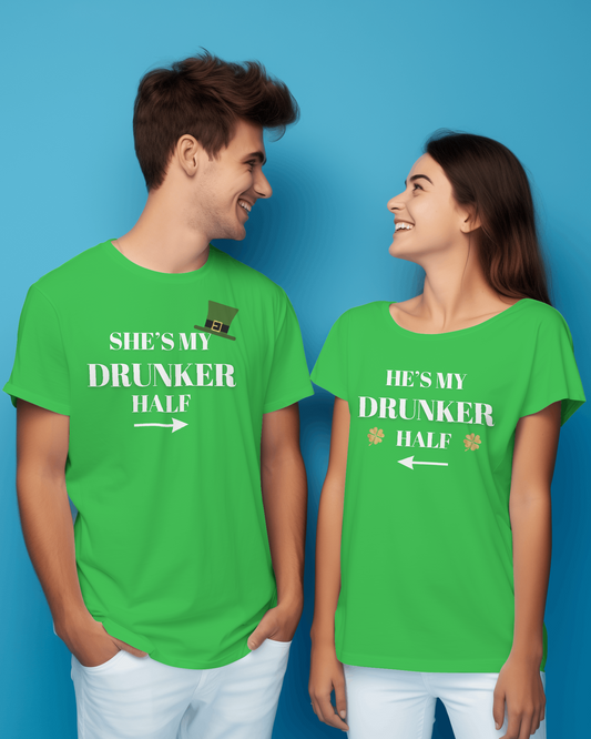 Drunker Half Couple Shirts - T-shirt