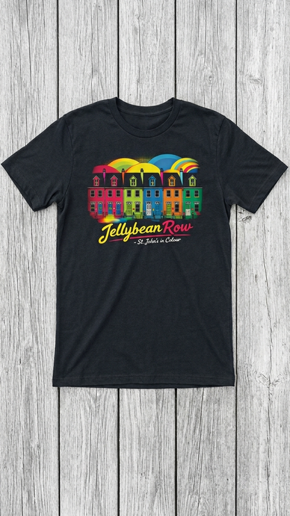 Jellybean Row St. John's T-Shirt – Vibrant Downtown NL Architecture Souvenir