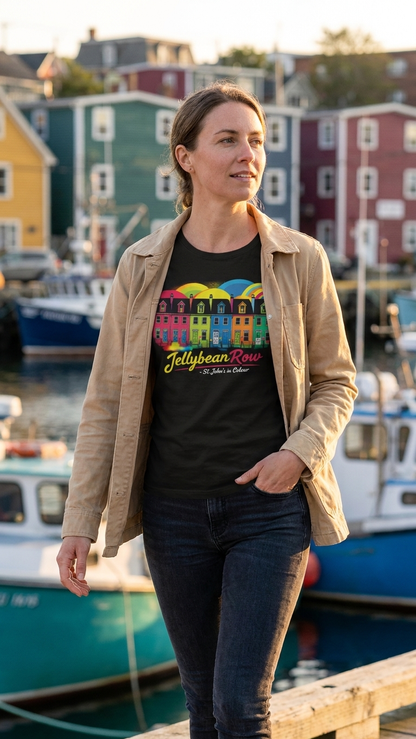 Jellybean Row St. John's T-Shirt – Vibrant Downtown NL Architecture Souvenir