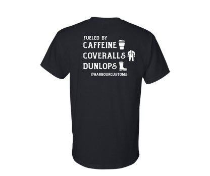 Harbour Customs Tshirt - Fueled by Caffeine Logo