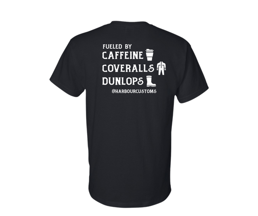 Harbour Customs Tshirt - Fueled by Caffeine Logo